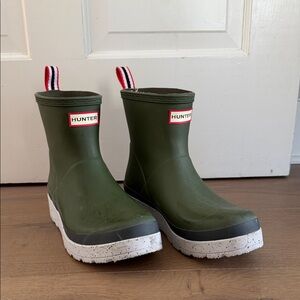 Hunter Olive Green Rain Boots